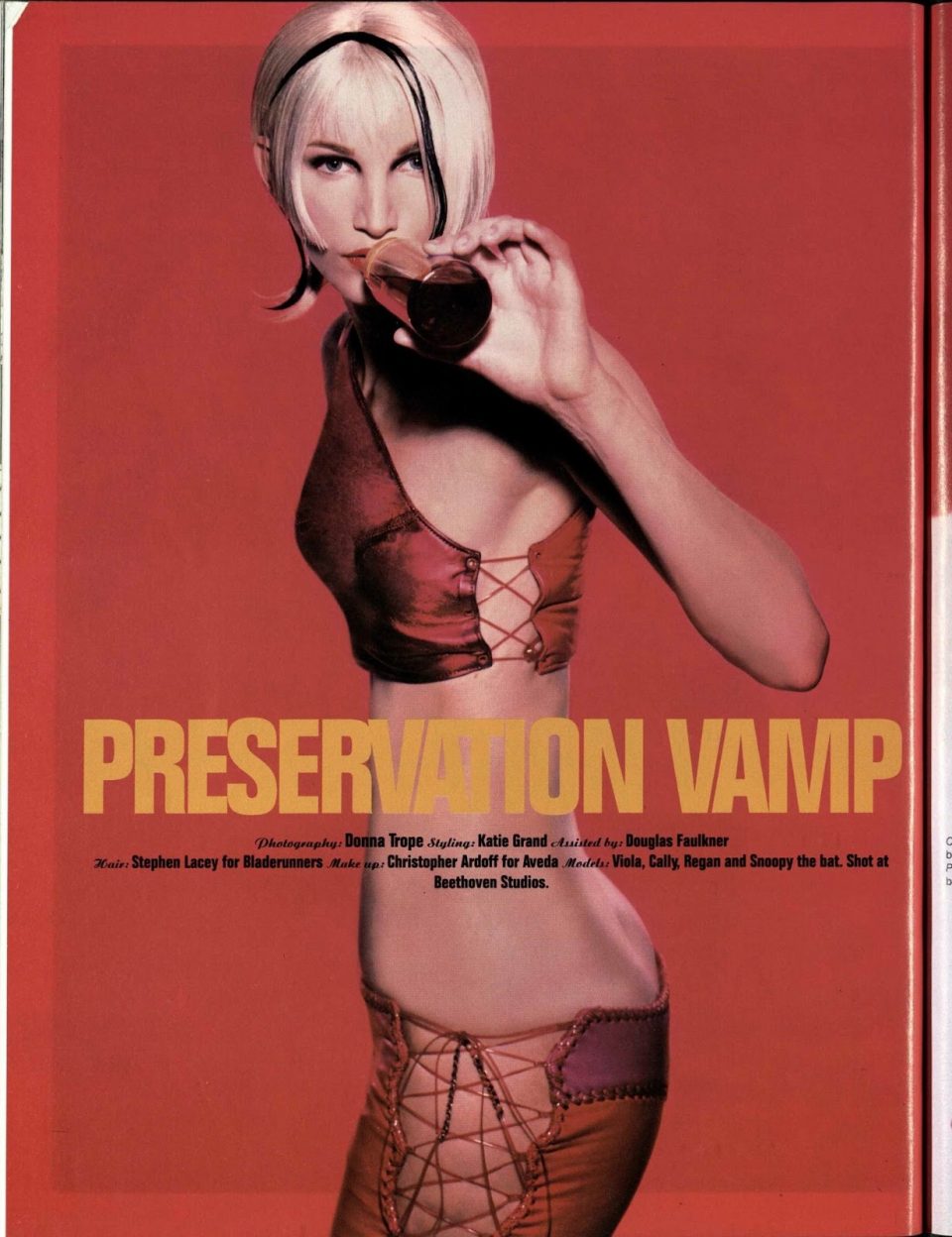 Fotografia dalla serie "Preservation Vamp" per Dazed and Confused, Donna Trope, 1995